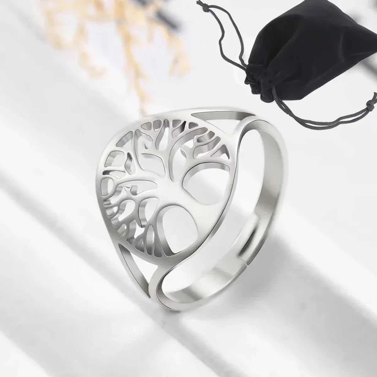 Retro Tree of Life Ring silver