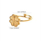 Retro Ring with Four-Leaf Clover