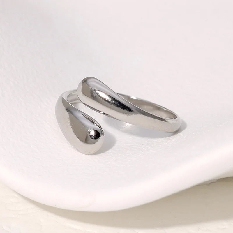 Retro Water Drop Ring silver