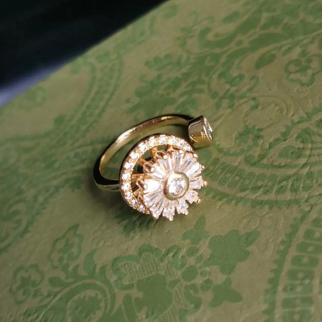 Rotating Anti-Stress Ring for Women gold
