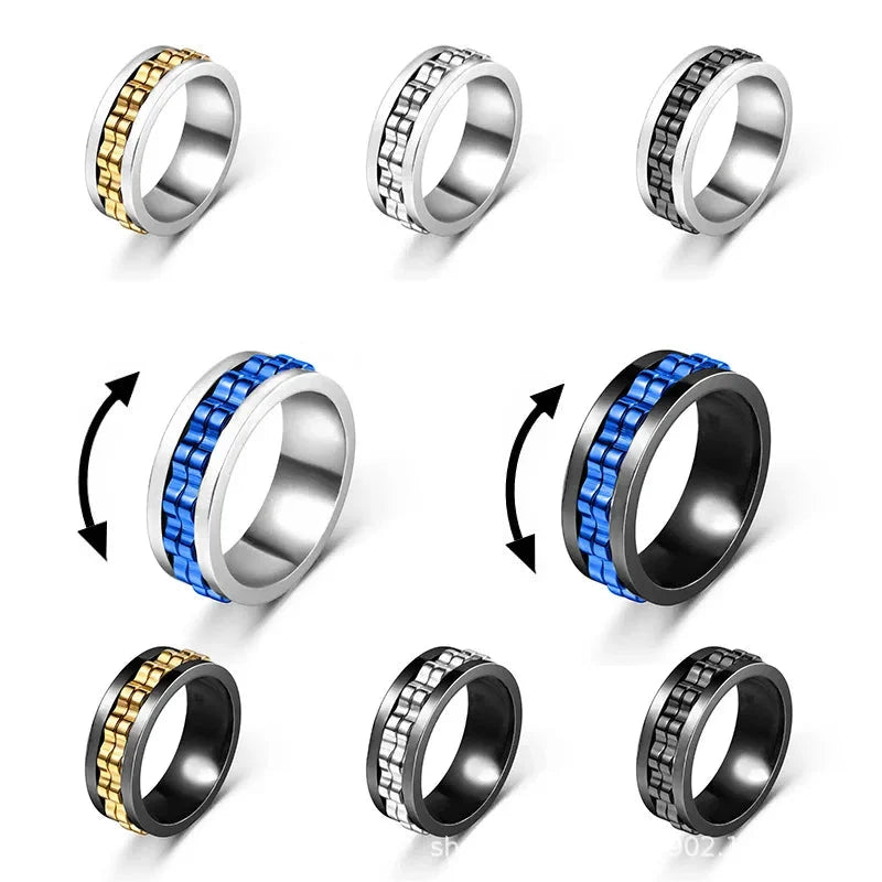 Rotating Anti-Anxiety Ring for Men