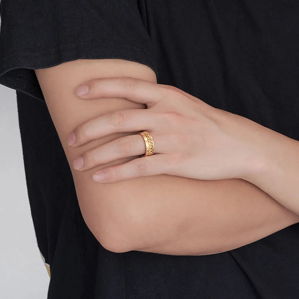 Anti-Stress Rotating Ring for Men gold