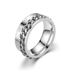 Anti-Stress Rotating Ring for Men silver