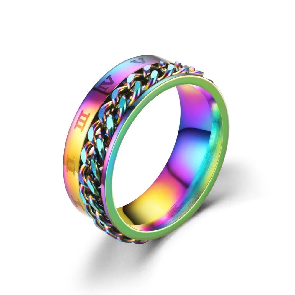 Anti-Stress Rotating Ring for Men multicolor