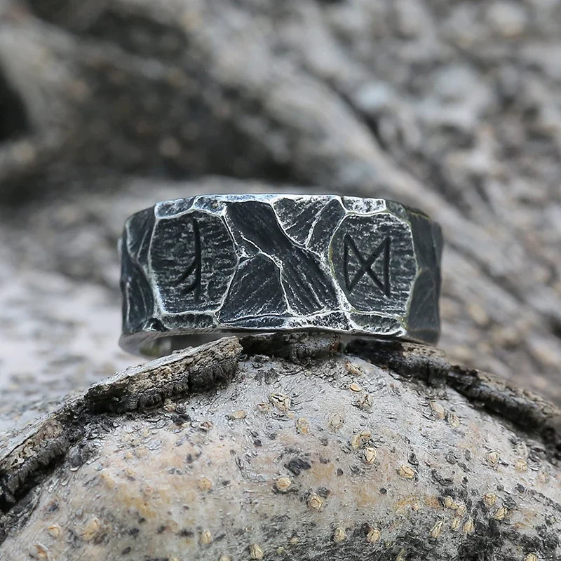 Viking-Style Runic Ring for Men 1 2