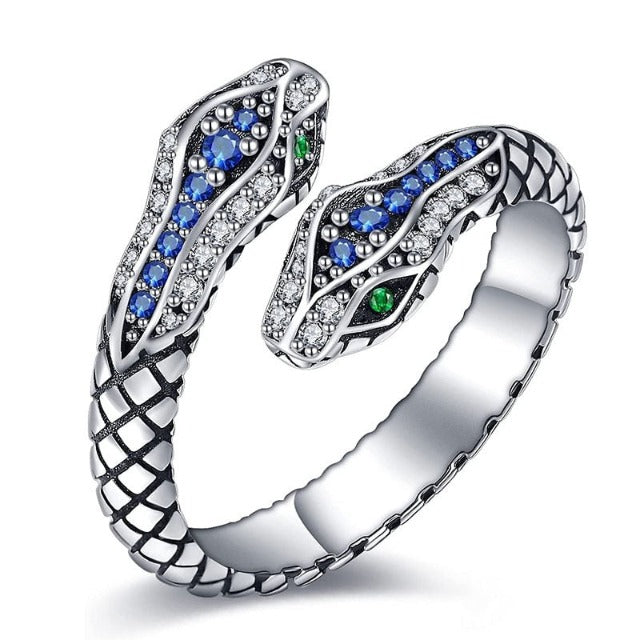 Silver-Plated Snake Ring for Women