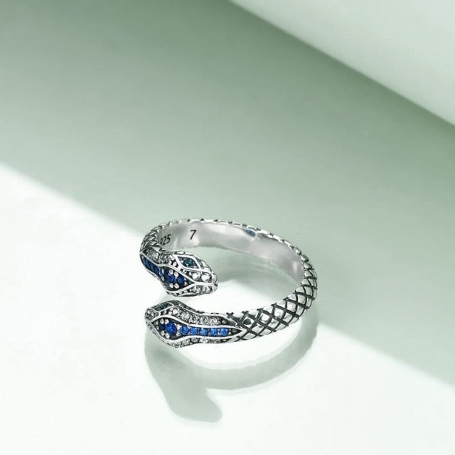 Silver-Plated Snake Ring for Women