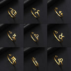 Zodiac Sign Ring 12 Constellations Signet Ring Astrology