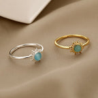 Sun Ring for Women Opal Celestial Band