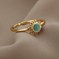 Sun Ring for Women Opal Celestial Band