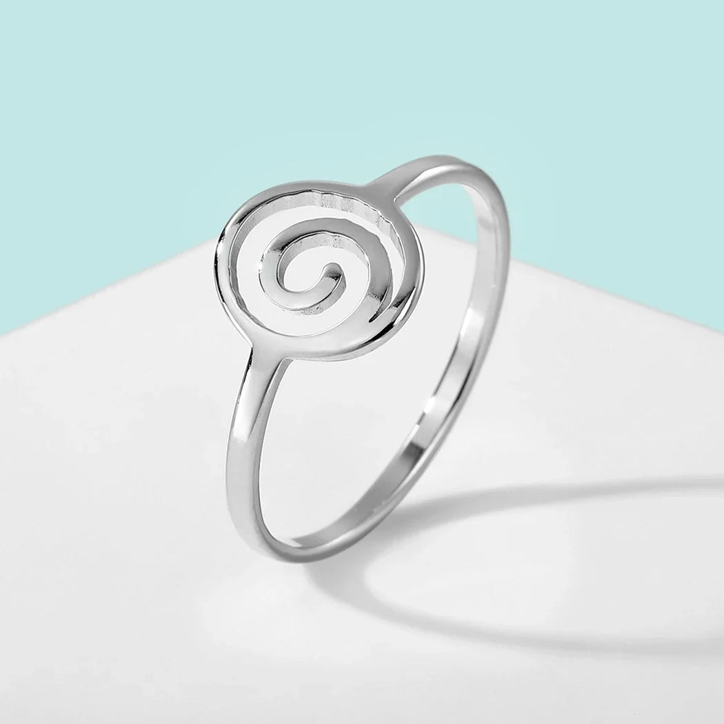 Geometric Spiral Ring silver