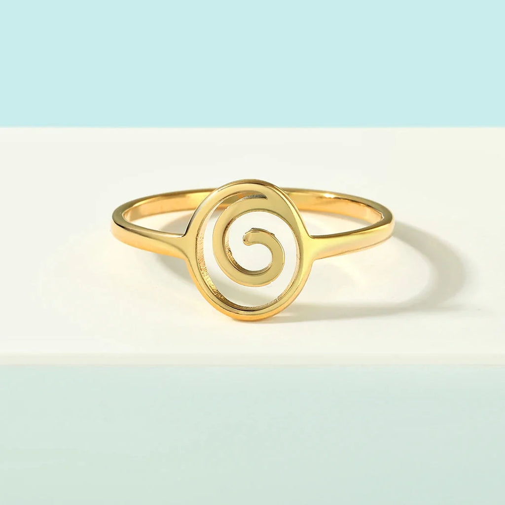 Geometric Spiral Ring gold