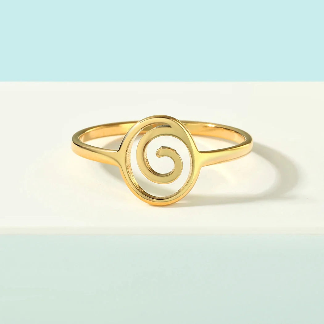 Geometric Spiral Ring gold