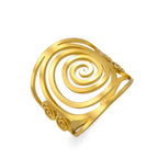Wide spiral ring for women in gold