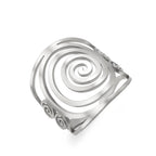 Wide spiral ring for women in silver