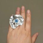 Baroque-Style Evil Eye Ring silver