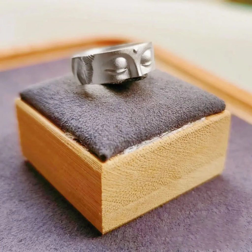 Silver Buddha Head Ring