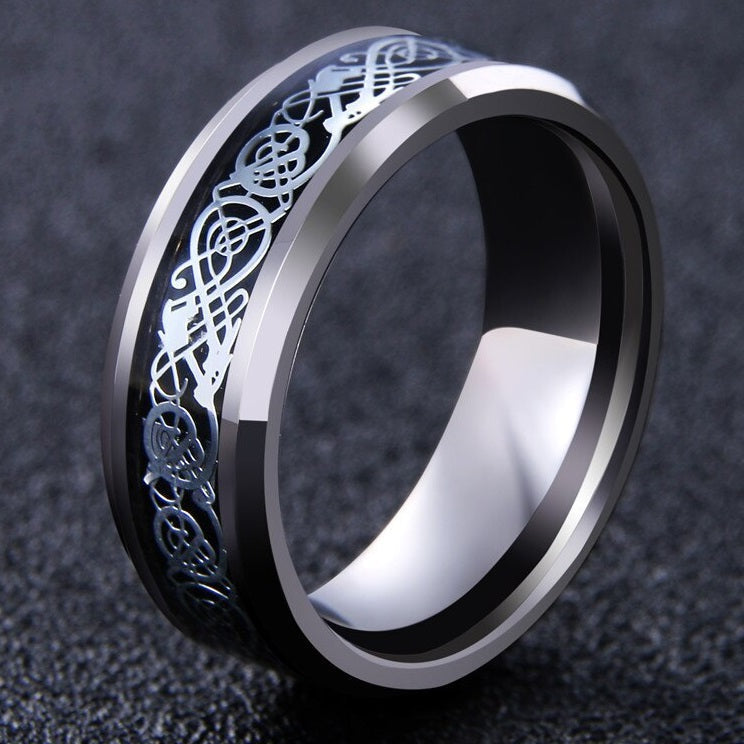 Viking Jarl Ring in Silver and Black