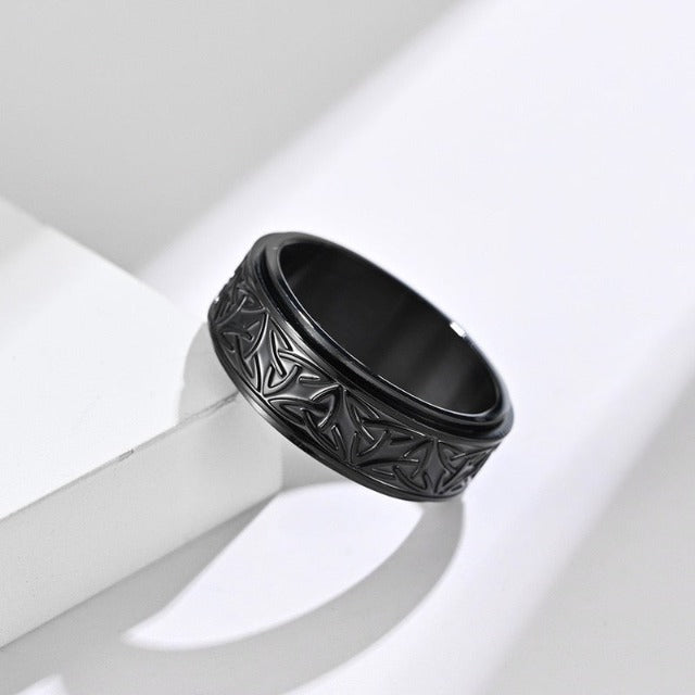 Black Viking Ragnar Rotating Ring