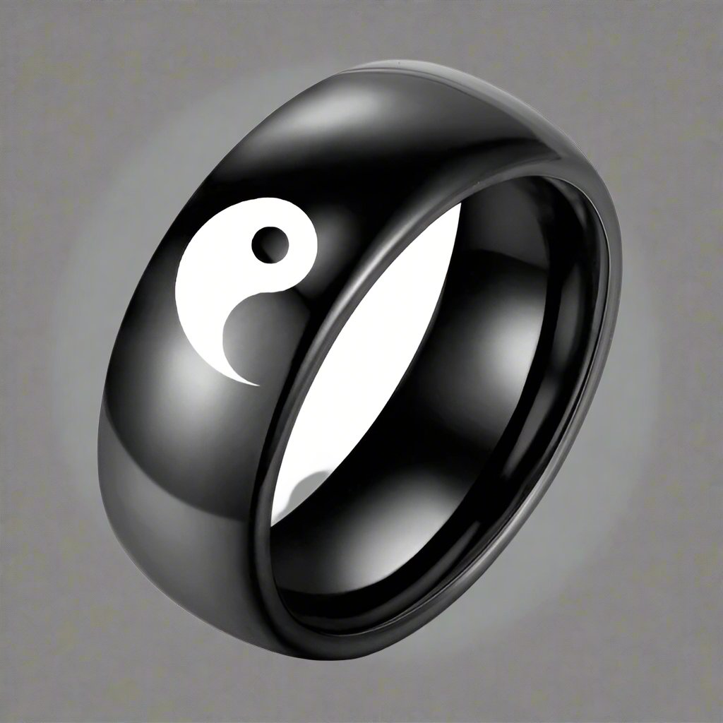 Yin Yang Ring in Black 