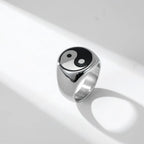 Yin Yang Ring for Men in Silver