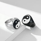 Yin Yang Ring for Men in Silver