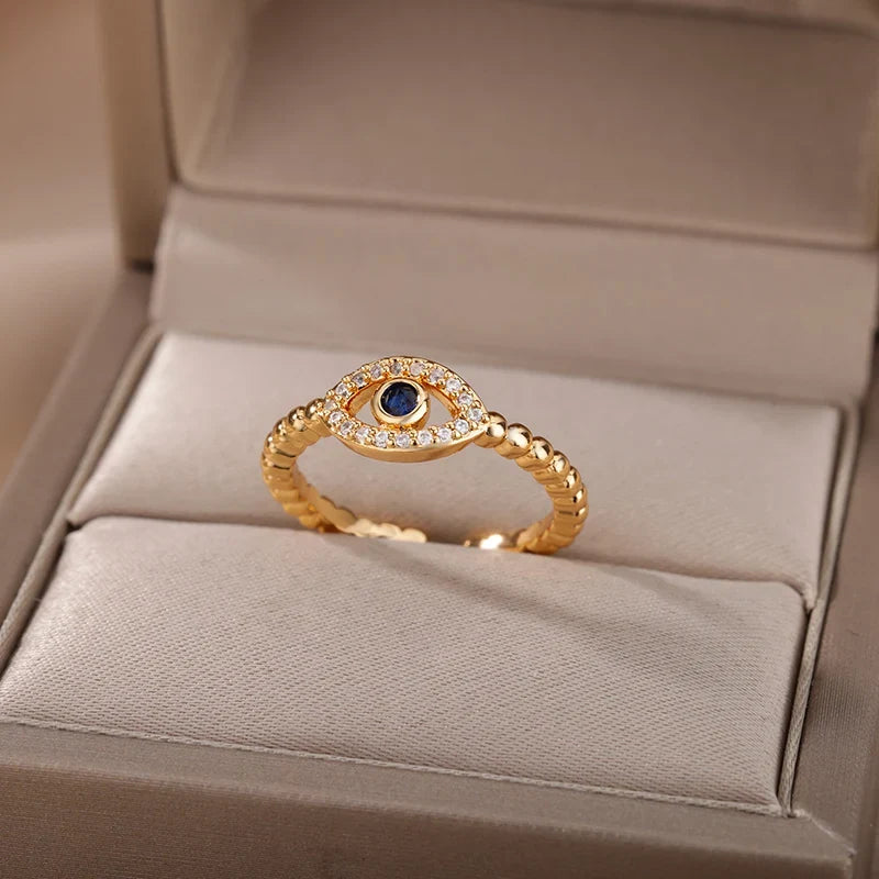 Zirconia Evil Eye Nazar Boncuk Ring