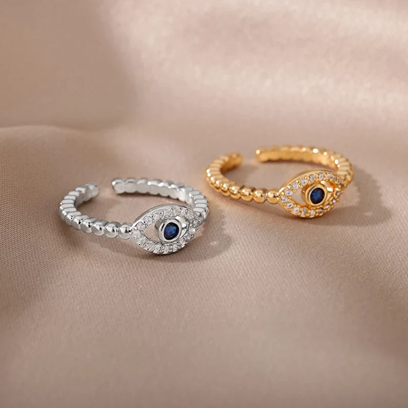 Zirconia Evil Eye Nazar Boncuk Ring