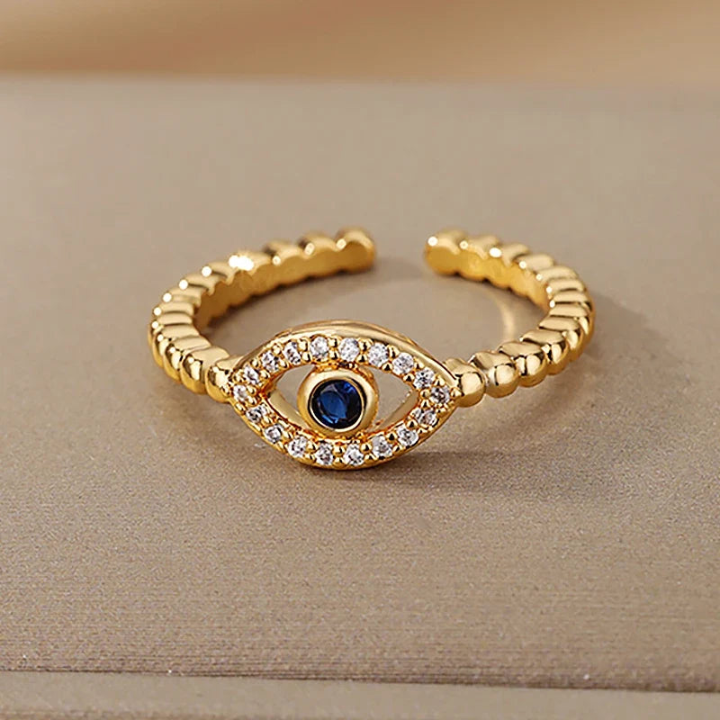 Zirconia Evil Eye Nazar Boncuk Ring