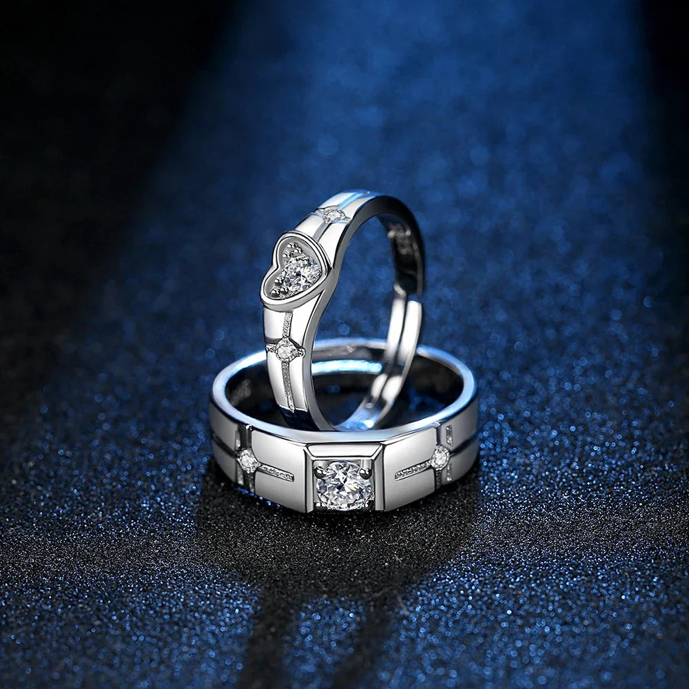 Couple Rings Crystal Zircon Ring