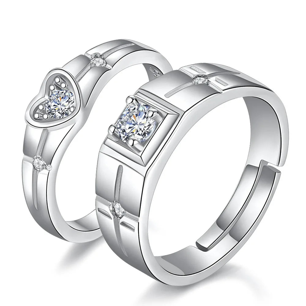 Couple Rings Crystal Zircon Ring