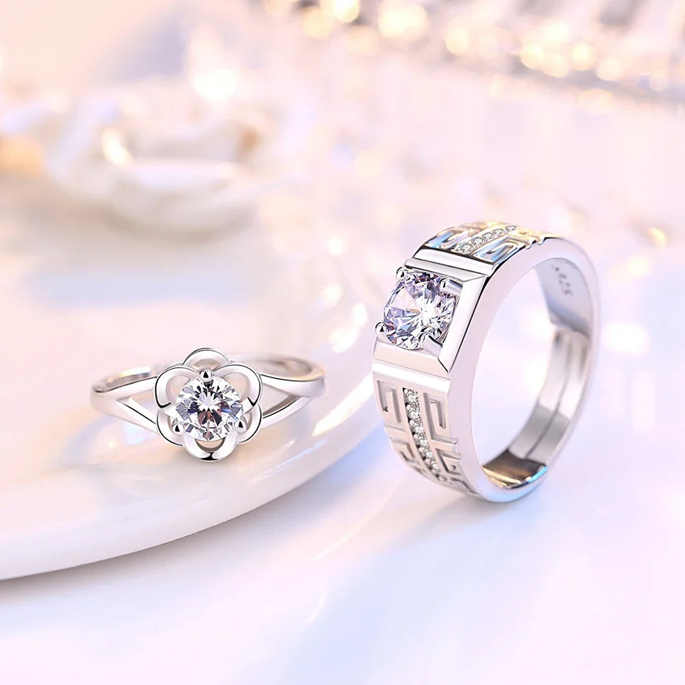 Couples Rings Flower Ring