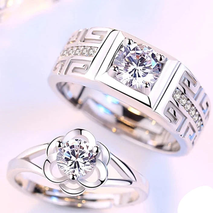 Couples Rings Flower Ring for Women