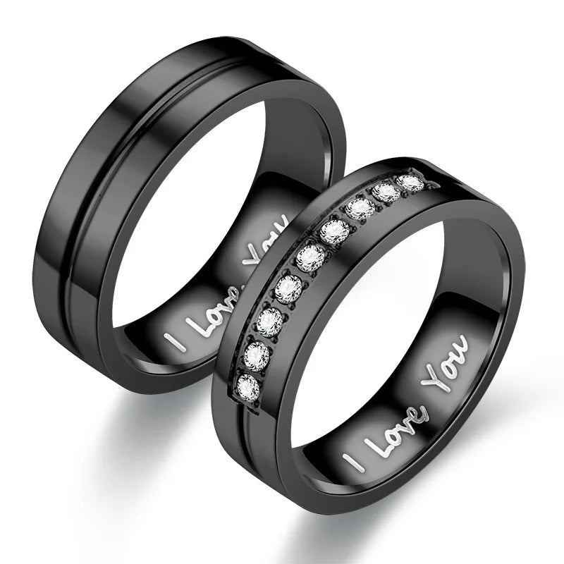 Couple Rings Love Ring Black