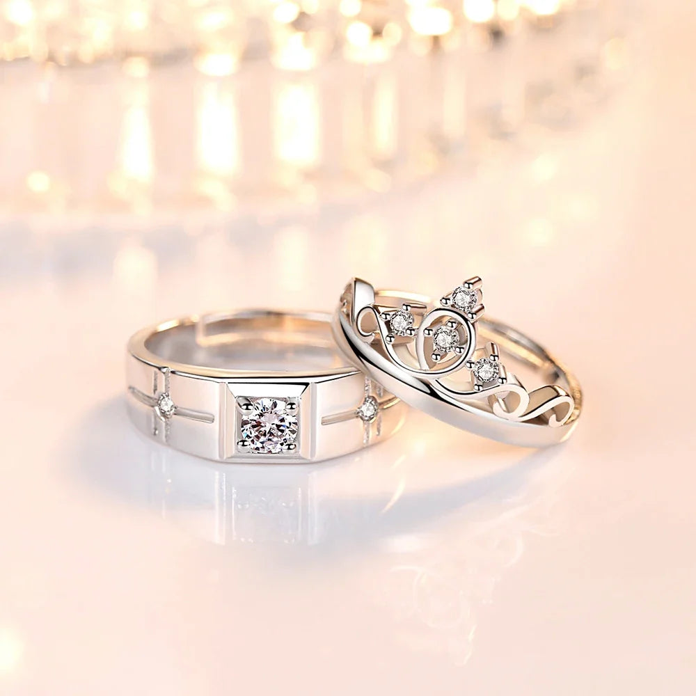 Couple Rings Queen and Zircon Band