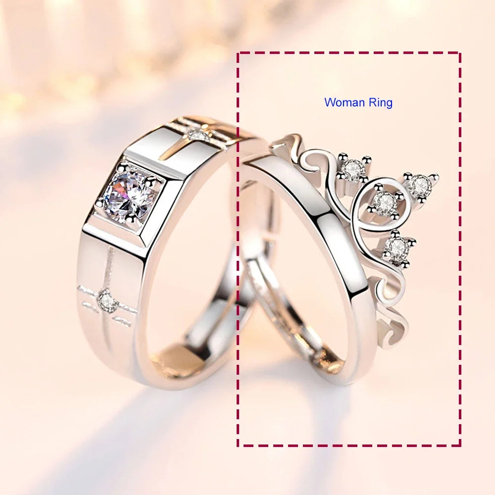 Couple Rings Queen and Zircon Band for women