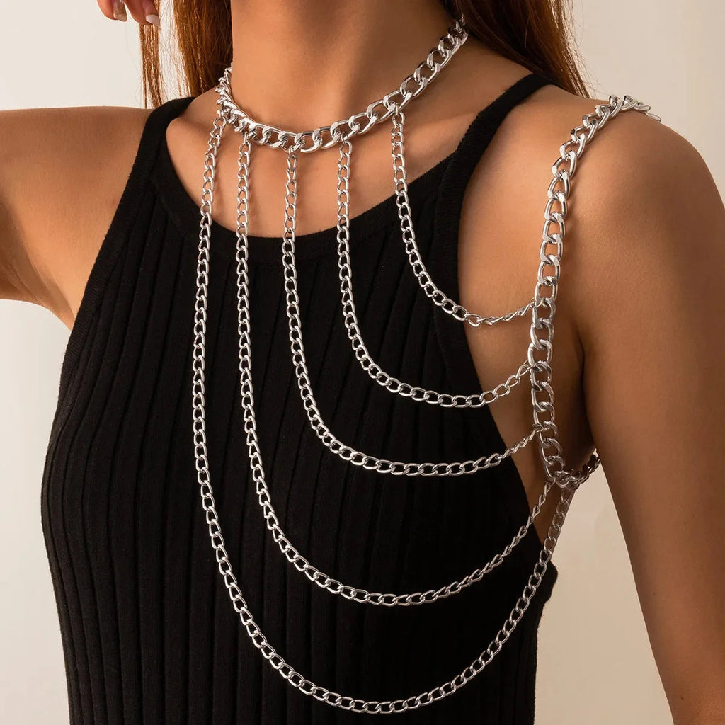 Women's Shoulder Chain Jewelry - Collarbone & Shoulder Silver