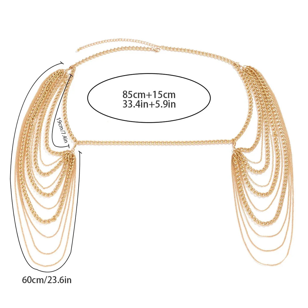 Women's Shoulder Jewelry - Collarbone & Shoulder Chain gold