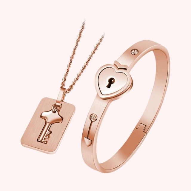 Rose Gold Couple Duo Jewelry