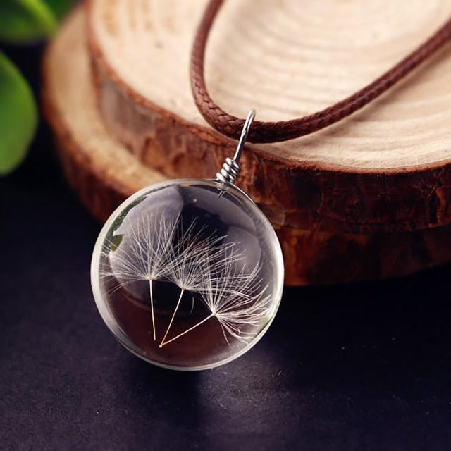 Lucky Charm Dandelion Seed Necklace