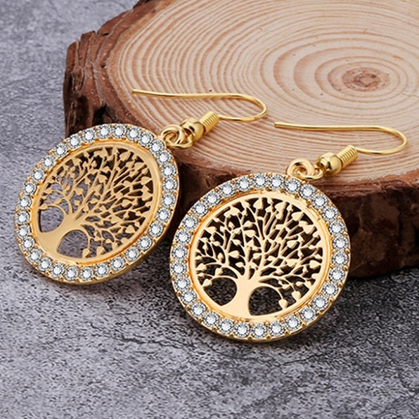 Tree of Life Earrings in Gold