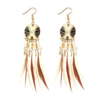 African Ethnic Earrings beige