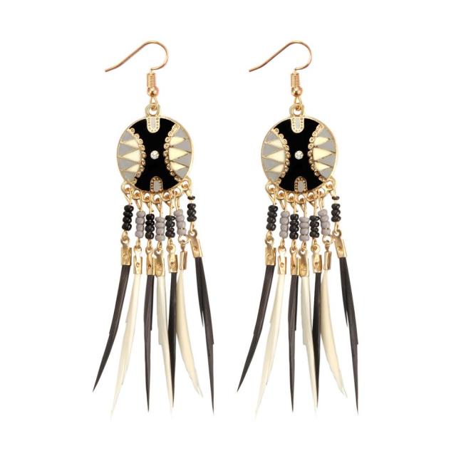 African Ethnic Earrings black