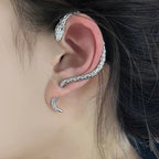 Long Snake Dangle Earring silver