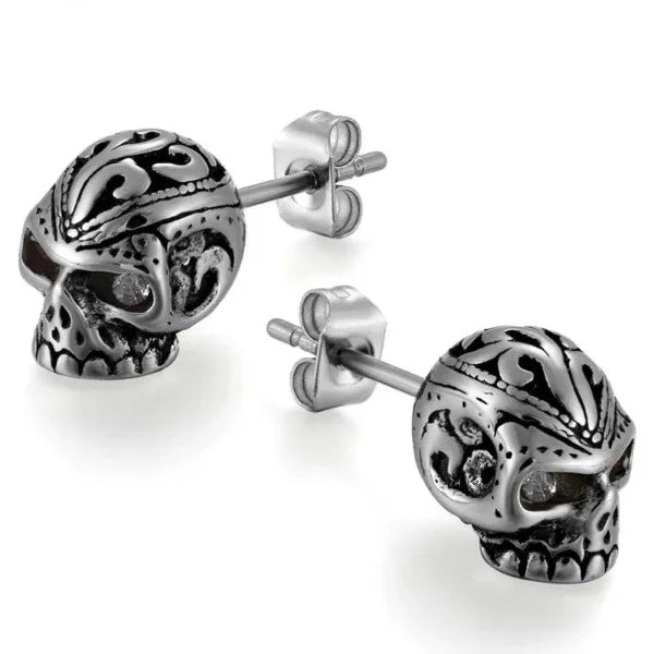 Silver Skull Earring