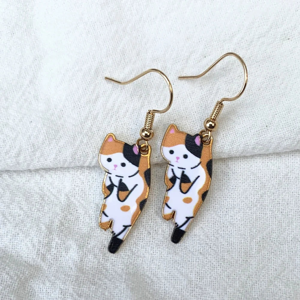 Cute Cat Earrings tortoiseshell