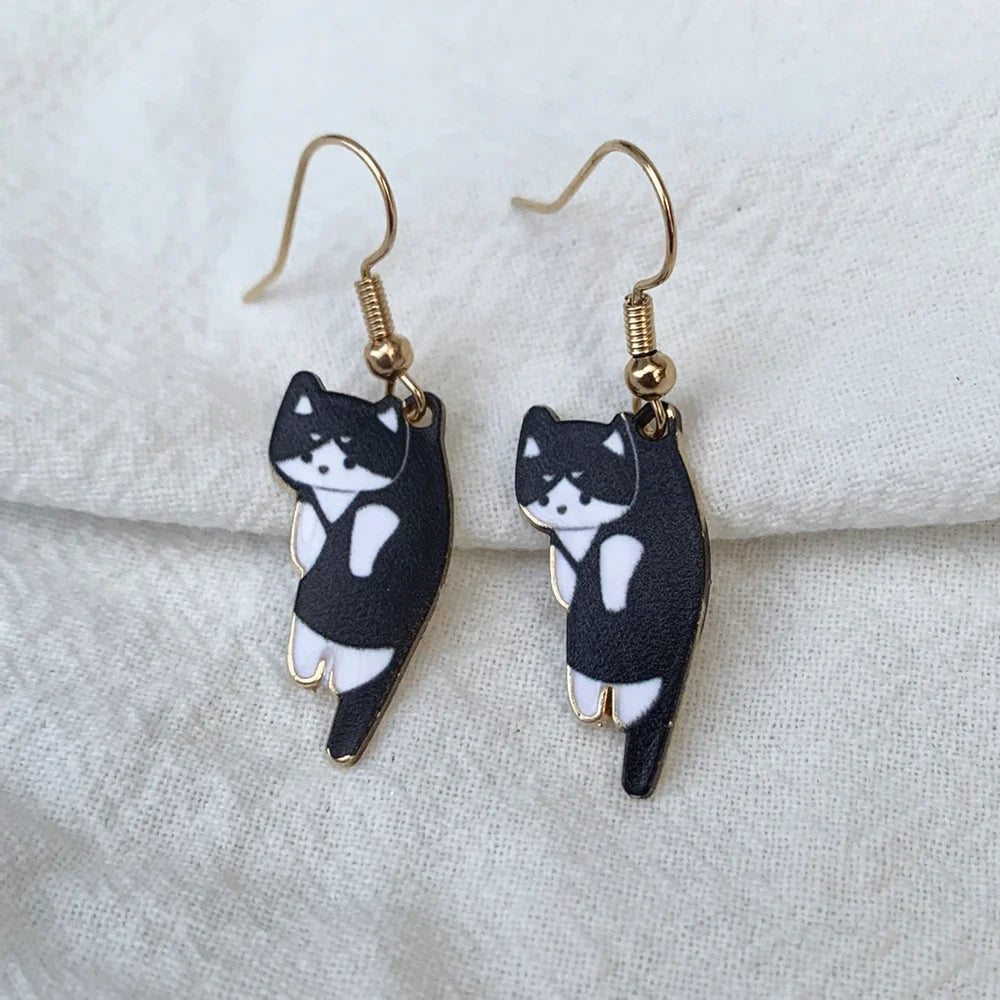 Cute Cat Earrings black