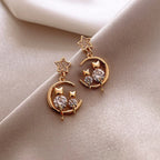 Cute Cat Earrings in Gold Tone