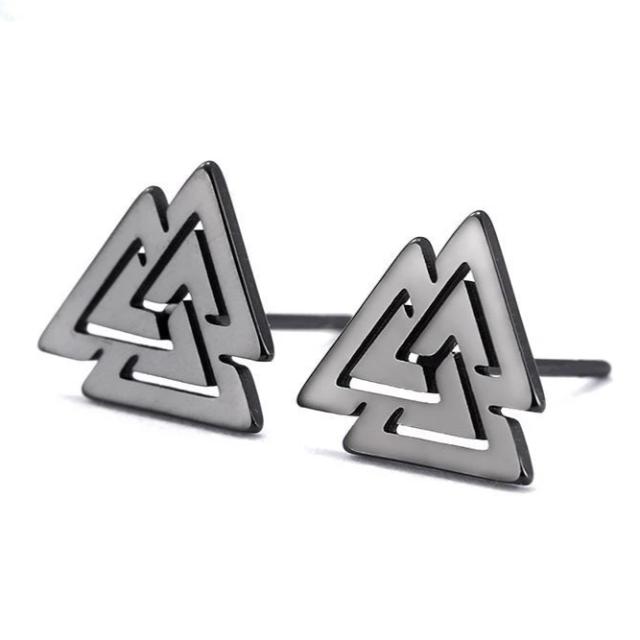 Silver-Tone Viking Earrings for Men