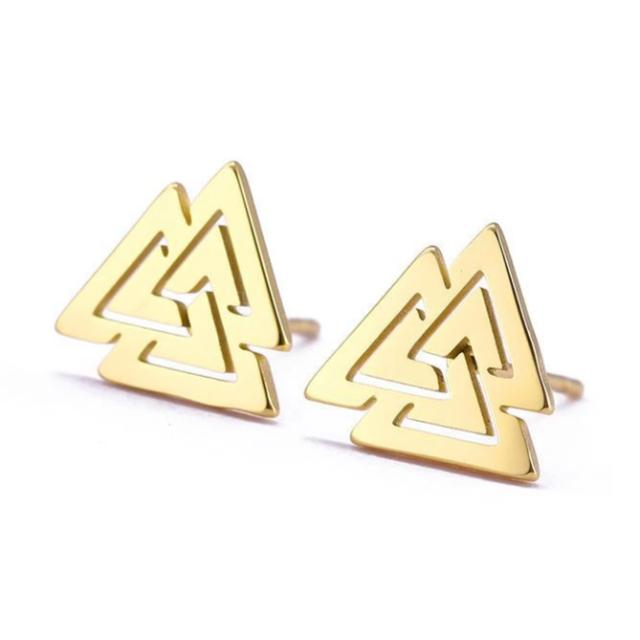 Gold-Tone Viking Earrings for Men